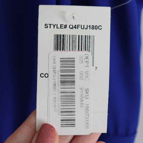 Dillards Blue Halter Backless Cocktail Dress | 085 - Picture 2 of 4